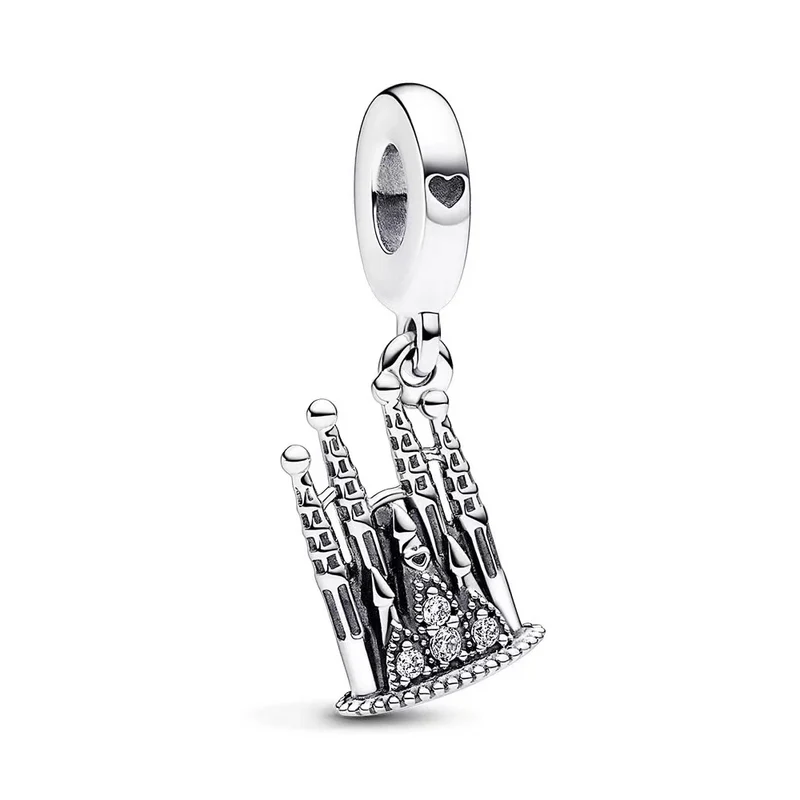 2025 Hot Sale Pink zircon aircraft passport cross Charm Beads Fit 925 Sterling Silver Original women Bracelet DIY Jewelry Gift