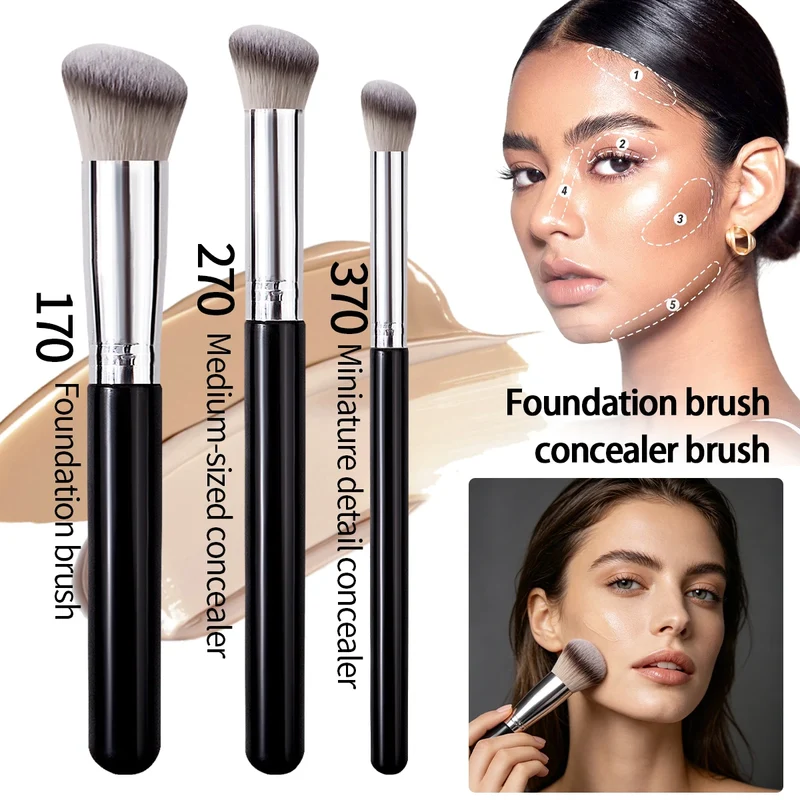 Foundation Concealer Brush, Premium Contour Blusher Brushes, Flawless Under Eye Dense Face Makeup Brush For Blending