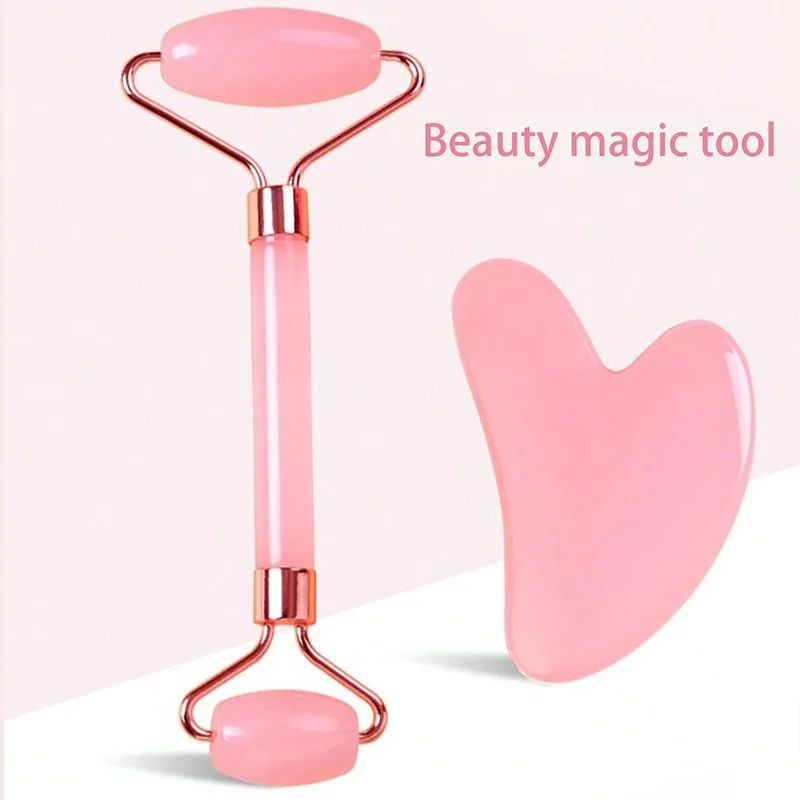 Facial roller and gua sha set, facial massage tools for skincare, relaxation, home beauty, and daily use