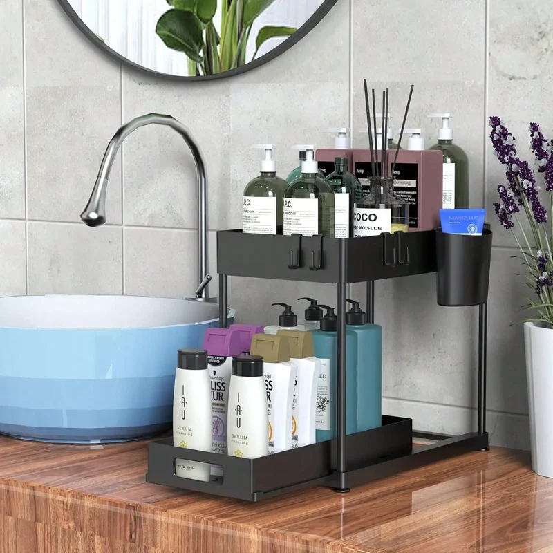 1/2PCS Under Sink Organizers And Storage, Large Capacity Heavy Load Pull-Out Under Sink Shelves With Sliding Drawer For Kitchen And Bathroom,Halloween Gifts