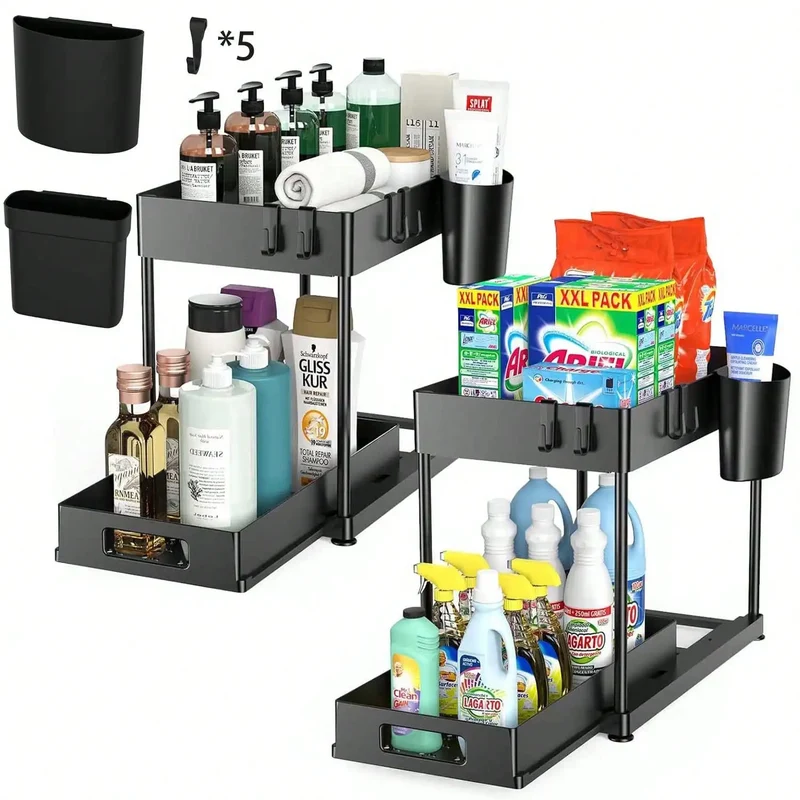 1/2PCS Under Sink Organizers And Storage, Large Capacity Heavy Load Pull-Out Under Sink Shelves With Sliding Drawer For Kitchen And Bathroom,Halloween Gifts