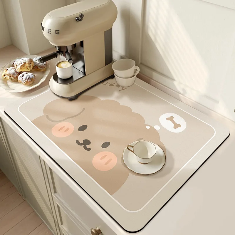 Super Antiskid Large Kitchen Absorbent Draining Mat Super Absorbent Draining Coffee Dish Drying Mat Quick Dry Bathroom Drain Pad