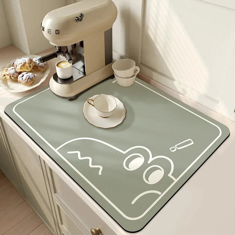 Super Antiskid Large Kitchen Absorbent Draining Mat Super Absorbent Draining Coffee Dish Drying Mat Quick Dry Bathroom Drain Pad