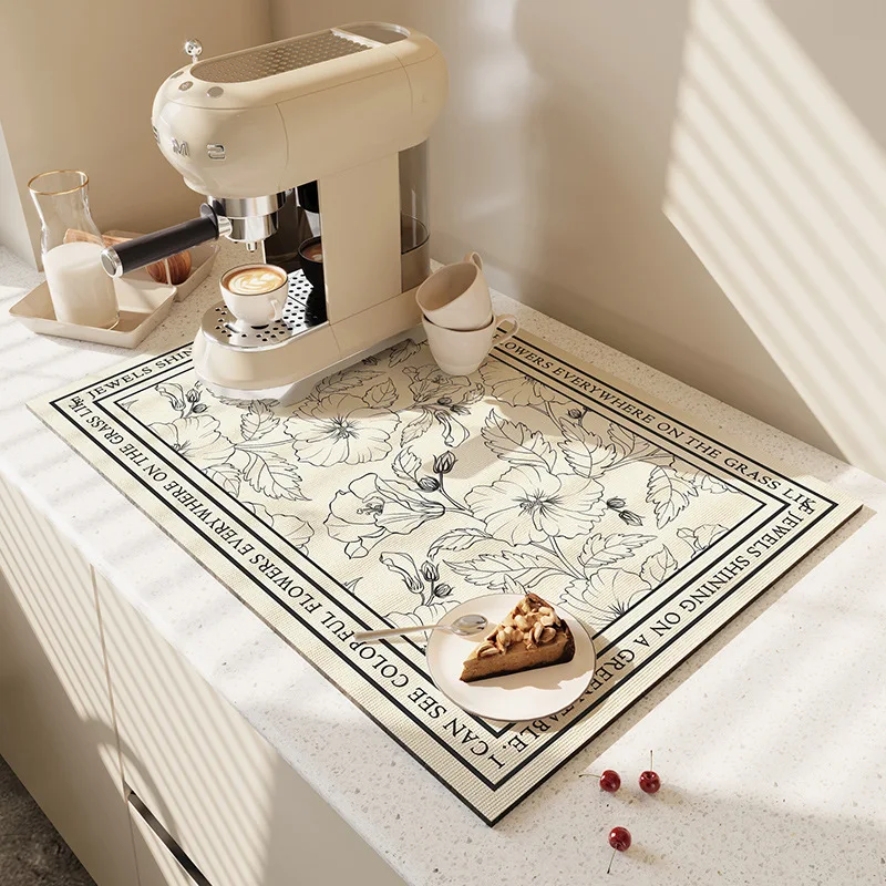 Super Antiskid Large Kitchen Absorbent Draining Mat Super Absorbent Draining Coffee Dish Drying Mat Quick Dry Bathroom Drain Pad