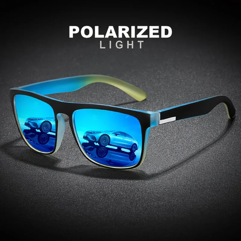 3Pcs Fantasy Gradient Mutipcolor Square Polarized Sunglasses AntiGlare UV400 Glasses Summer Party Driving Fishing Christmas Gift