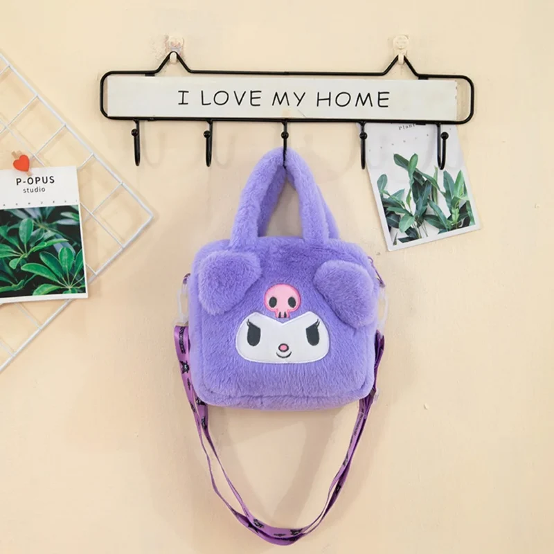 Anime Sanrio Kuromi Capybara Handbag My Melody Cinnamoroll Plush Cosmetic Bag Hello Kitty Travel Storage Bag Women Toy Gifts