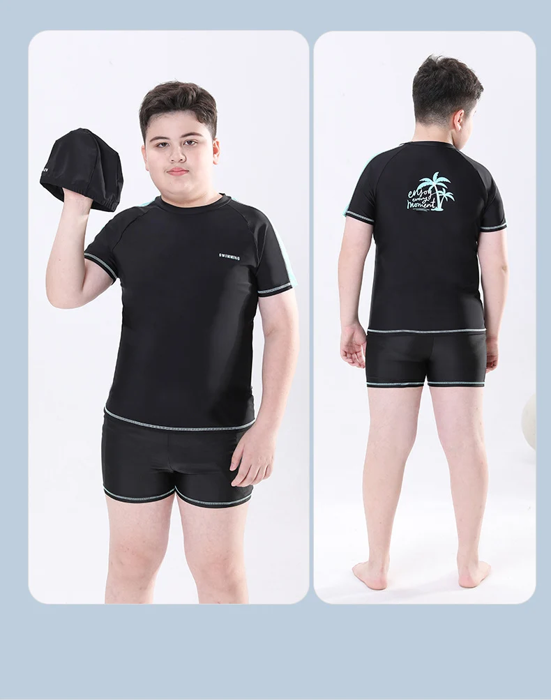 Cross-border Swimwear Children's Swimwear Foreign Trade Big Boys Split Swimwear Plus Fat Loose Quick-drying Fat Children