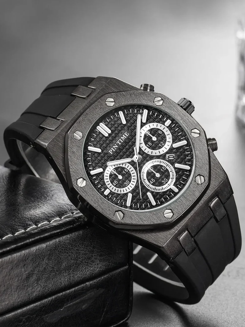 Foreign Trade Products: Men's Watch with Three Dials, Multi-Functional, Sports, Waterproof, Men's Fashion Casual Watch, Cross-Border Hot-Selling Item