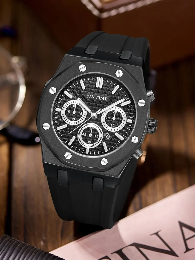 Foreign Trade Products: Men's Watch with Three Dials, Multi-Functional, Sports, Waterproof, Men's Fashion Casual Watch, Cross-Border Hot-Selling Item