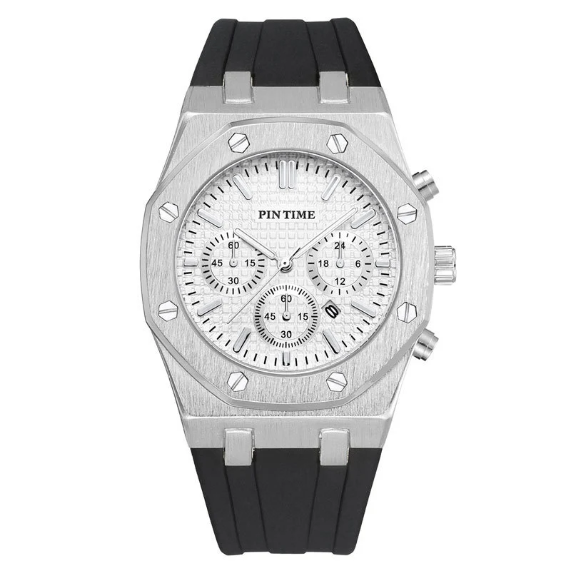 Foreign Trade Products: Men's Watch with Three Dials, Multi-Functional, Sports, Waterproof, Men's Fashion Casual Watch, Cross-Border Hot-Selling Item