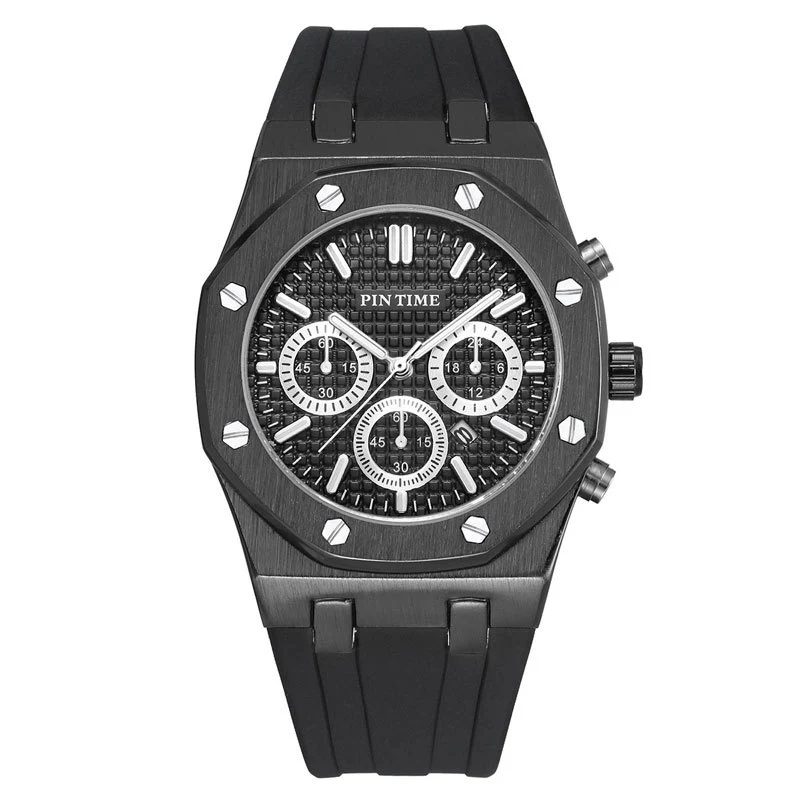 Foreign Trade Products: Men's Watch with Three Dials, Multi-Functional, Sports, Waterproof, Men's Fashion Casual Watch, Cross-Border Hot-Selling Item