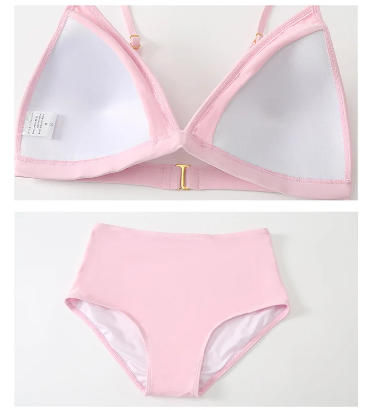 2024 new swimsuit women's split four-piece suit belly covering slimming gathered small chest South Korea ins style Hot Spring