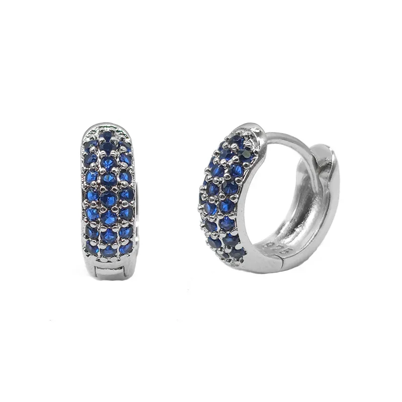 European and American Classic Ins Style Color Zircon Light Luxury Heavy Industry Round Ear Buckle Trendy high quality 24K Gold Plated Earrings