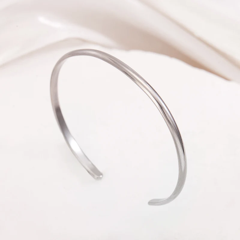 Cross-Border Fashion Personalized Electroplated Non-Fading Women's Bracelet with a Light Luxury and High-End Feel, Open Ring-Shaped Simple Bracelet
