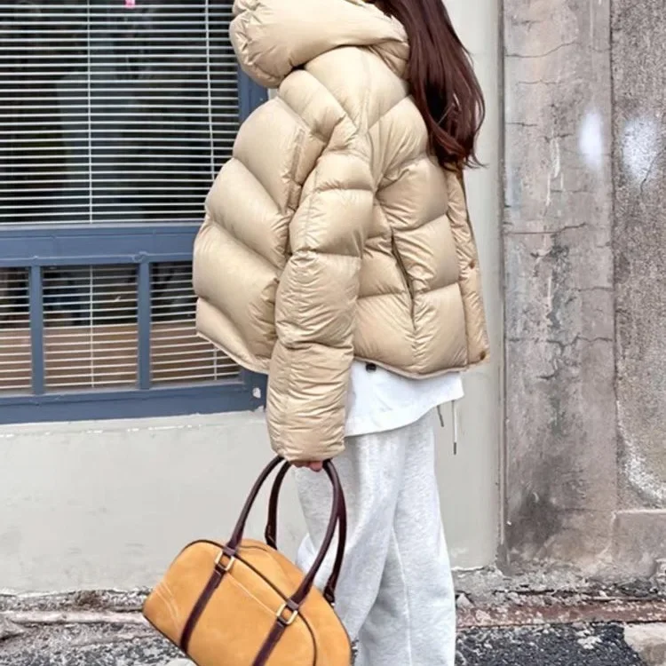 Super Stylish Solid Color Cotton-Padded Jacket for Petite Women, 2026 New Fashion Hooded Cotton Coat Trendy