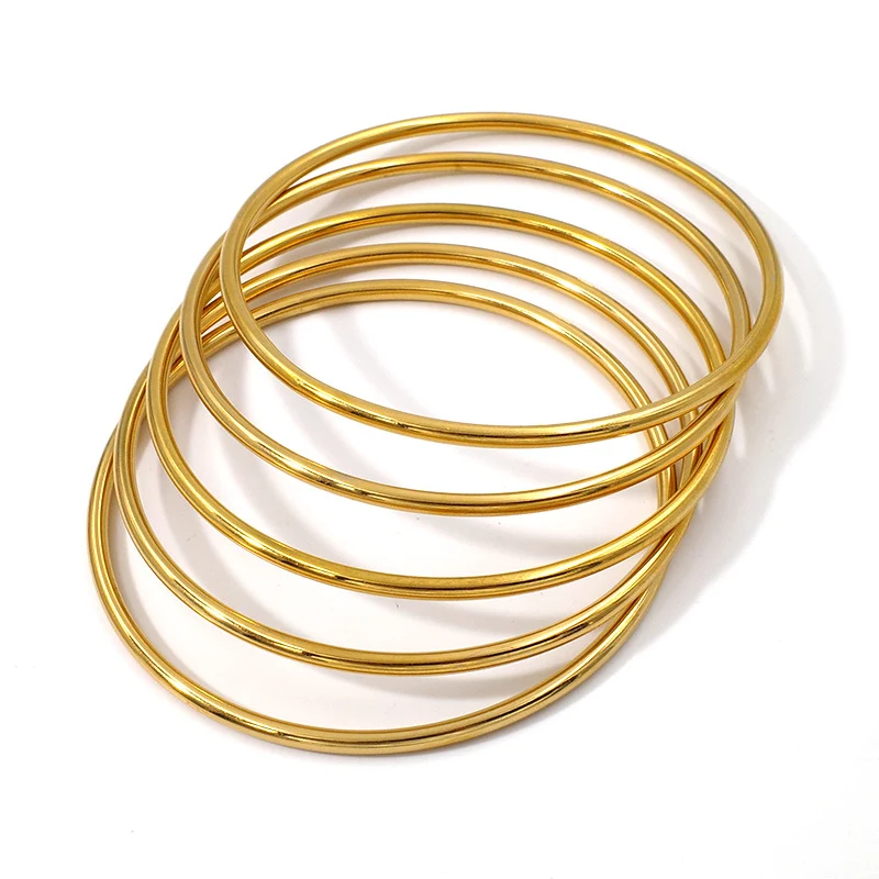 Cross-Border Round Simple Bracelet Titanium Steel Non-Fading Jewelry Light Luxury High-End Coil Bracelet Stainless Steel Jewelry