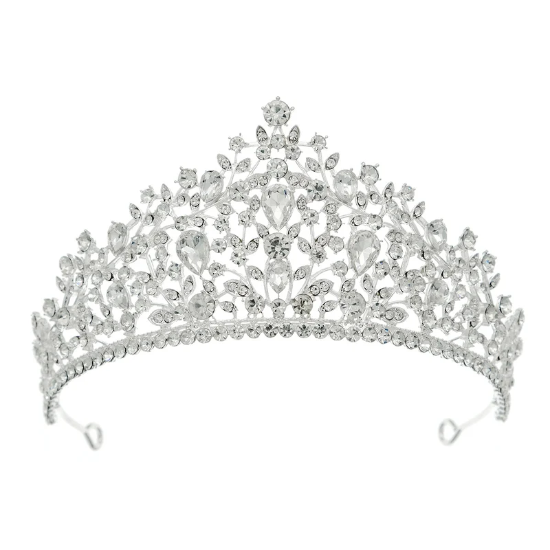 European and American All-match Bride Wedding Hair Accessories Light Luxury Full Diamond Birthday Party Crown Baroque Vintage Rhinestone Crown