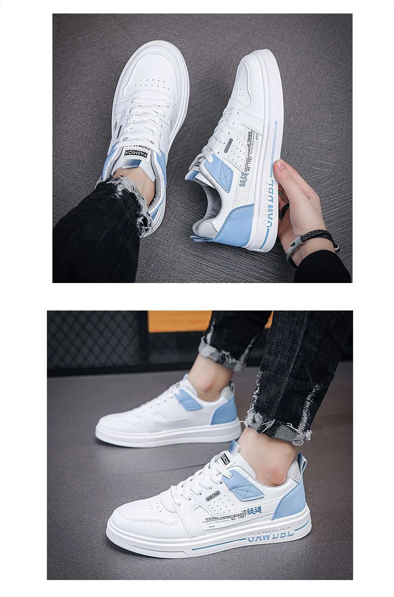 Men's Shoes Korean Style Trendy All-match Trendy Shoes Sports Winter 2023 New White Shoes Skate Shoes Waterproof Casual Leather Shoes