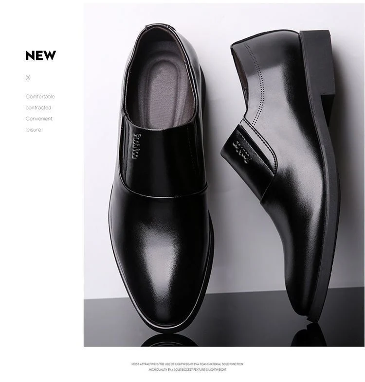 [100% full cowhide] leather shoes men's business formal wear men's leather shoes casual slip-on soft bottom work men's shoes