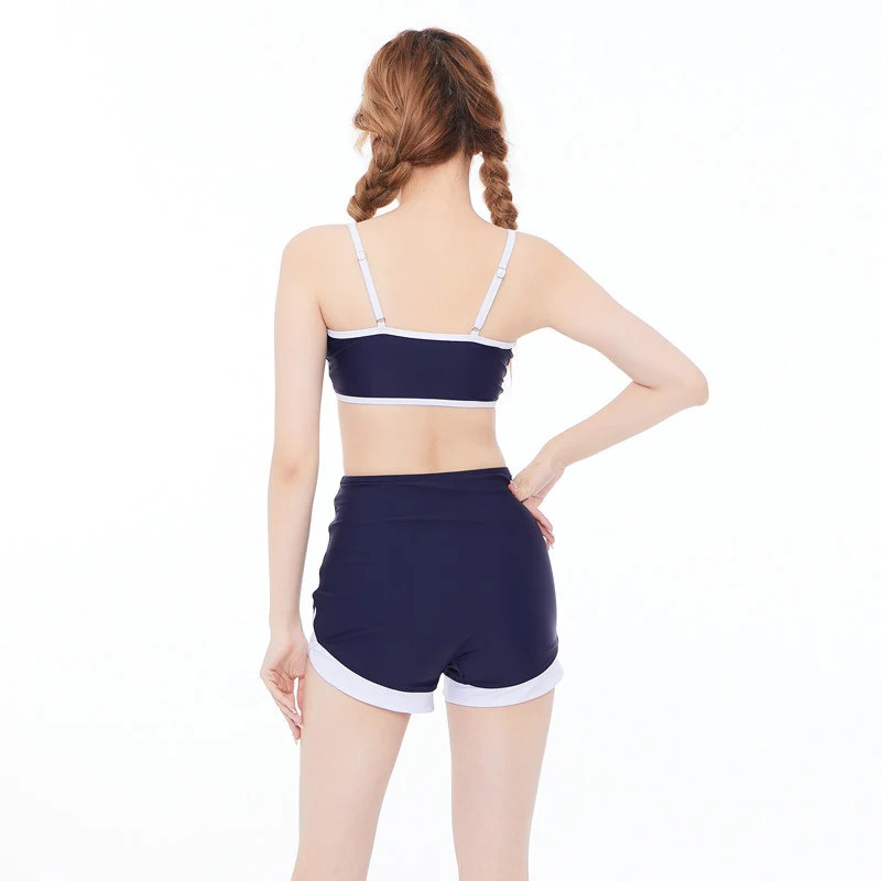 One-Piece Drop-Shipping Japanese and Korean Style Long-Sleeve Swimwear for Women, Two-Piece Conservative Sun-Protective Sports Swimsuit, Fresh Style for Students, Wholesale Swimwear