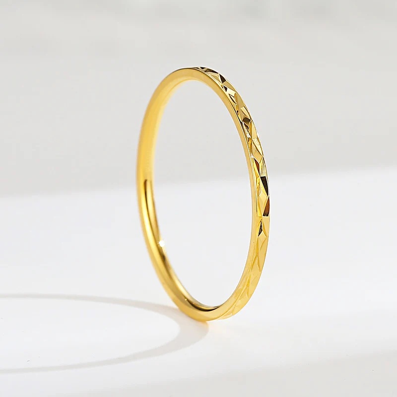 European and American Hot Titanium Steel Full Diamond Zircon Ring 18k Rose Gold Index Finger Couple Ring Ins Simple Trendy Jewelry for Women