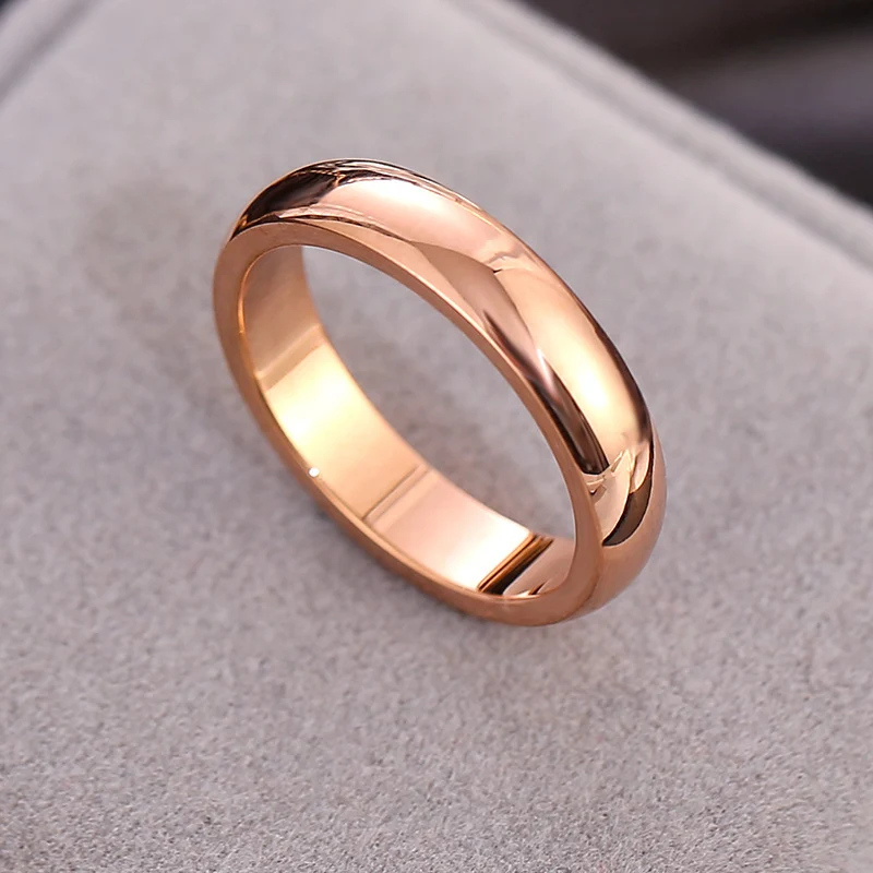 European and American Hot Titanium Steel Full Diamond Zircon Ring 18k Rose Gold Index Finger Couple Ring Ins Simple Trendy Jewelry for Women