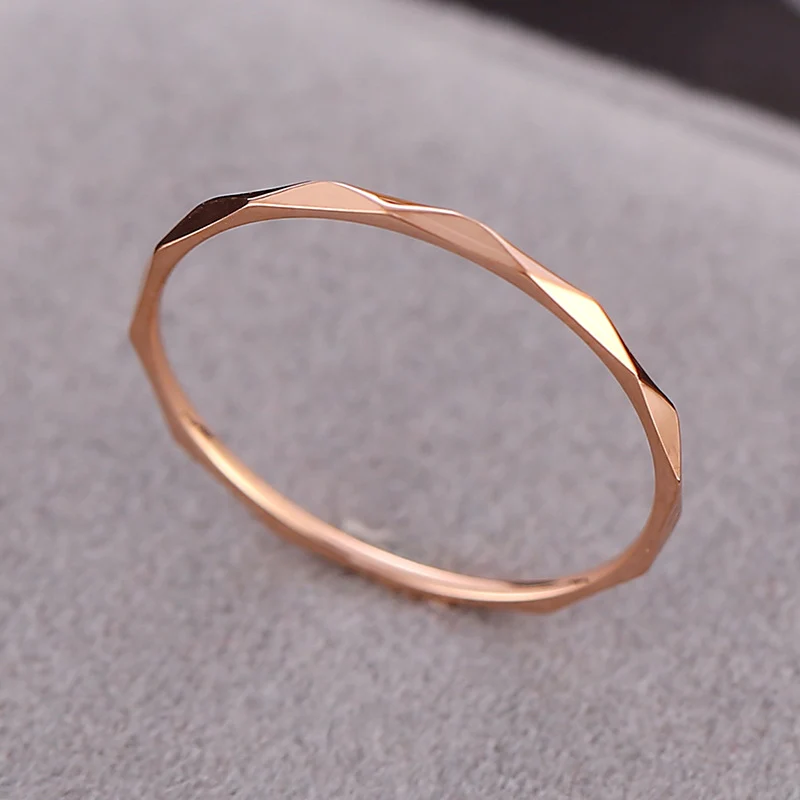 European and American Hot Titanium Steel Full Diamond Zircon Ring 18k Rose Gold Index Finger Couple Ring Ins Simple Trendy Jewelry for Women