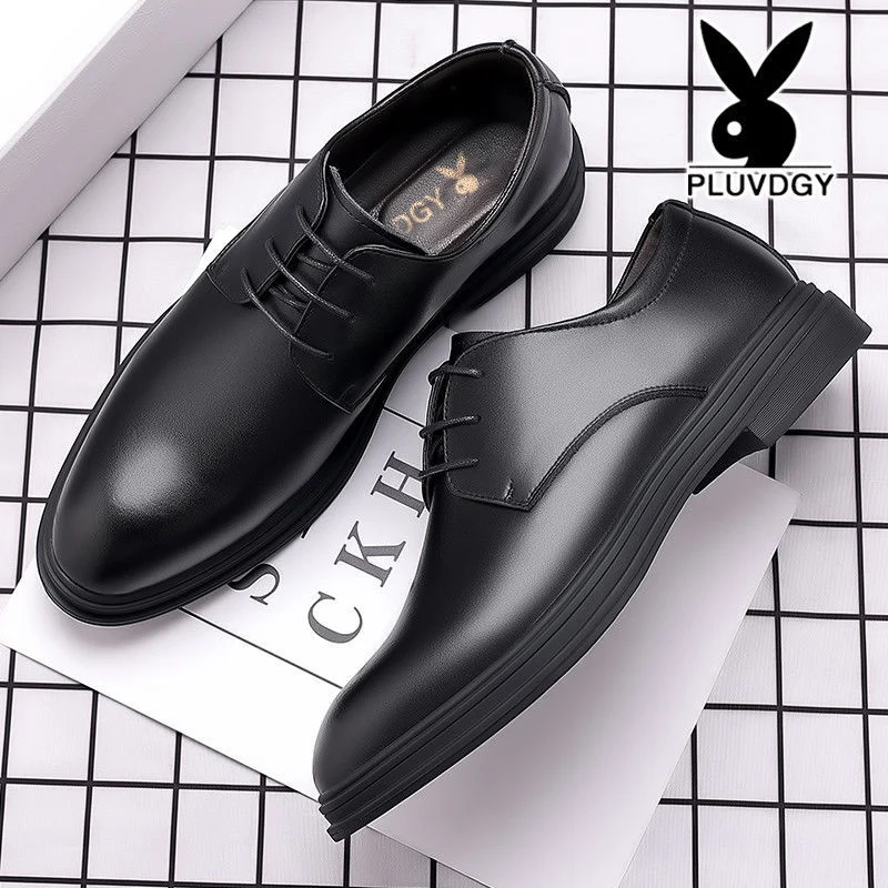 [Real soft leather] men's lace-up business formal wear high-end soft soft leather men's shoes high non-slip wear-resistant casual leather shoes