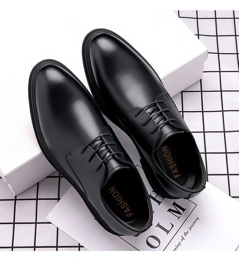 [Real soft leather] men's lace-up business formal wear high-end soft soft leather men's shoes high non-slip wear-resistant casual leather shoes