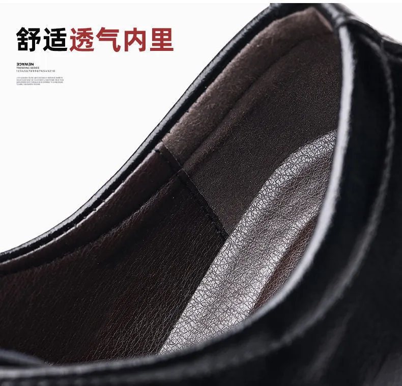 [Real soft leather] men's lace-up business formal wear high-end soft soft leather men's shoes high non-slip wear-resistant casual leather shoes