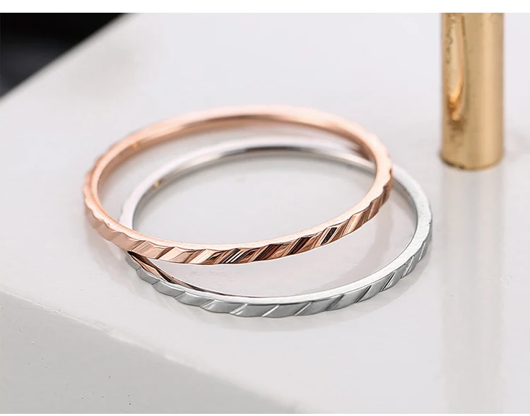 Wish Elegant Korean Style Simple Titanium Steel Ring Women's Diamond Stainless Steel Ring Couple's Fashion Internet Celebrity Ring