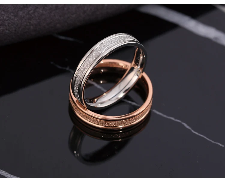 Wish Elegant Korean Style Simple Titanium Steel Ring Women's Diamond Stainless Steel Ring Couple's Fashion Internet Celebrity Ring