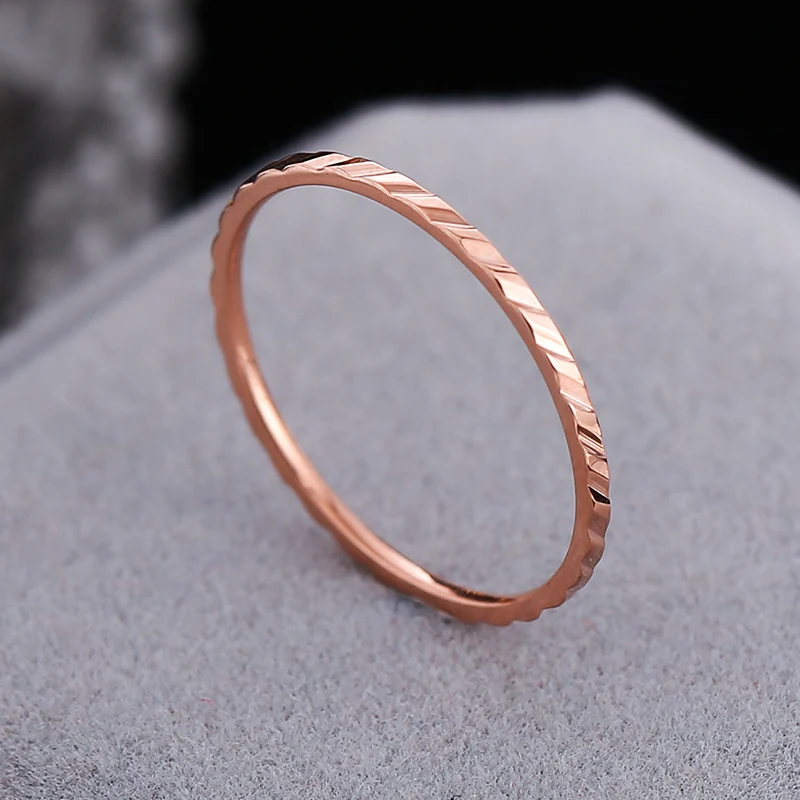 Wish Elegant Korean Style Simple Titanium Steel Ring Women's Diamond Stainless Steel Ring Couple's Fashion Internet Celebrity Ring