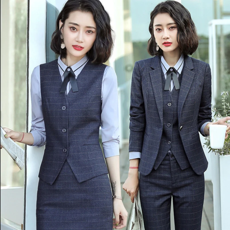 Professional Suit for Women 2024 New Plaid Formal Suit for Women, Small Suit, Fashionable Elegant, Business Elegant Suit for Women