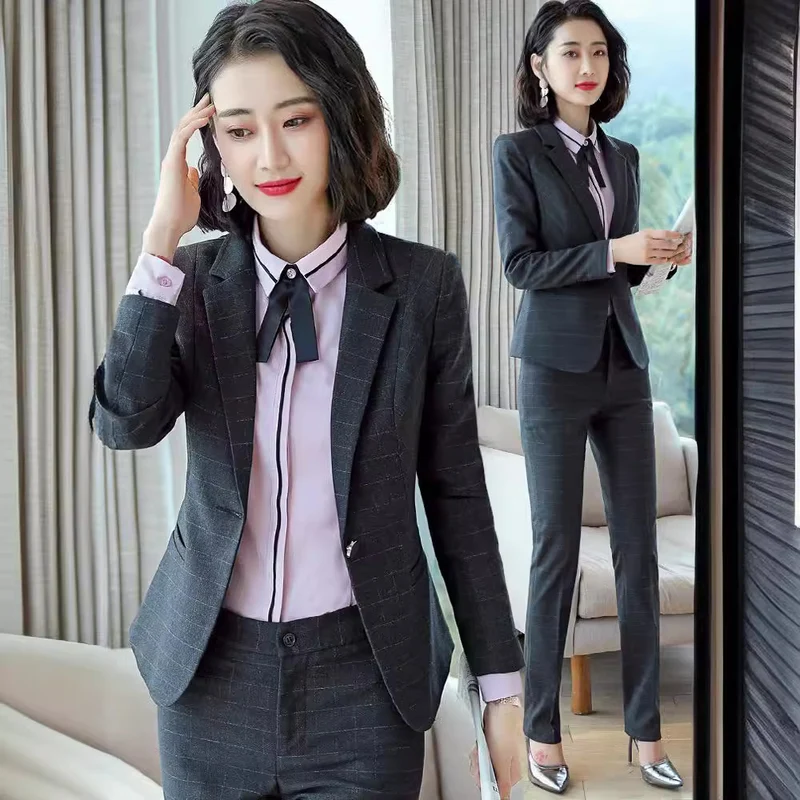 Professional Suit for Women 2024 New Plaid Formal Suit for Women, Small Suit, Fashionable Elegant, Business Elegant Suit for Women