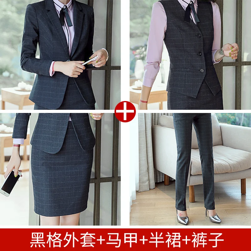 Professional Suit for Women 2024 New Plaid Formal Suit for Women, Small Suit, Fashionable Elegant, Business Elegant Suit for Women