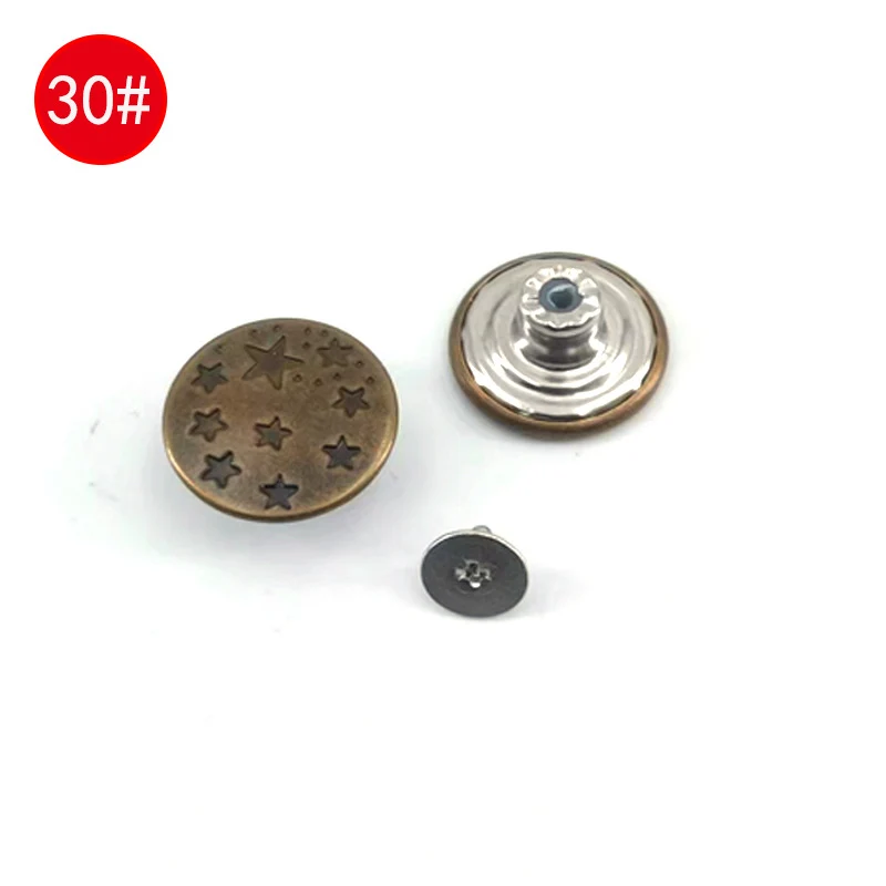Wholesale In-Stock Waist-Cinching Button-Free Detachable Jeans Buttons, Eco-Friendly Buttons, Screw Metal I-Shaped Buckles