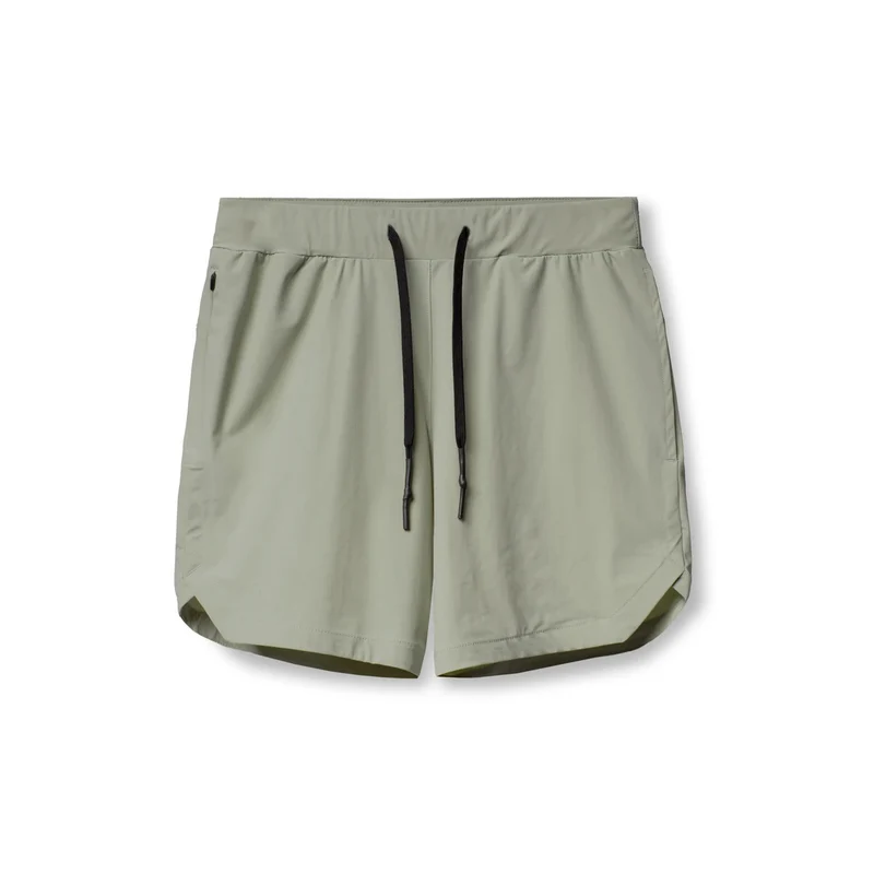 Crazy muscle men's shorts single layer woven quick-drying solid color running fitness sports casual American fifth pants
