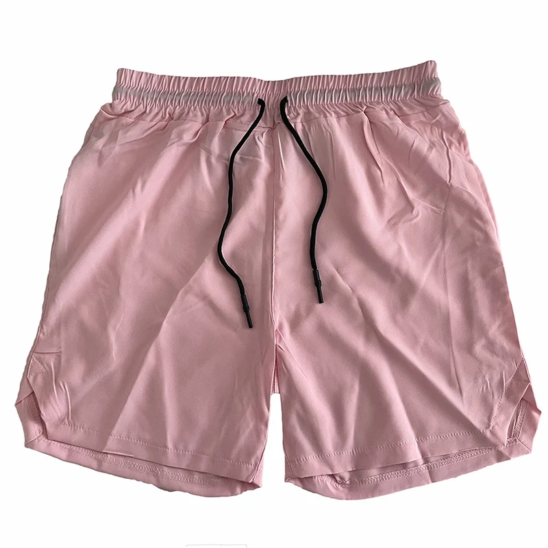 Crazy muscle men's shorts single layer woven quick-drying solid color running fitness sports casual American fifth pants