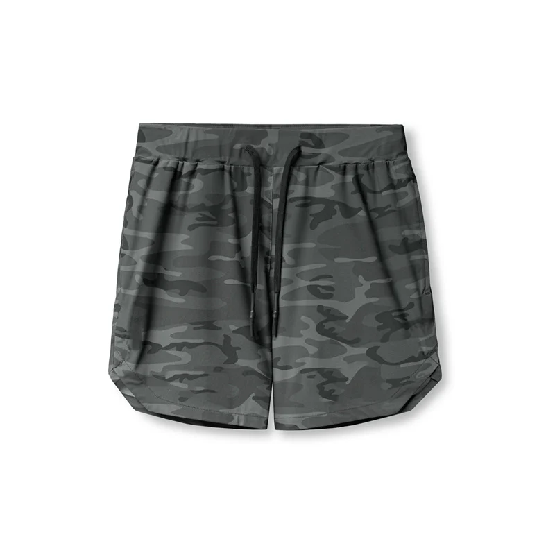 Crazy muscle men's shorts single layer woven quick-drying solid color running fitness sports casual American fifth pants