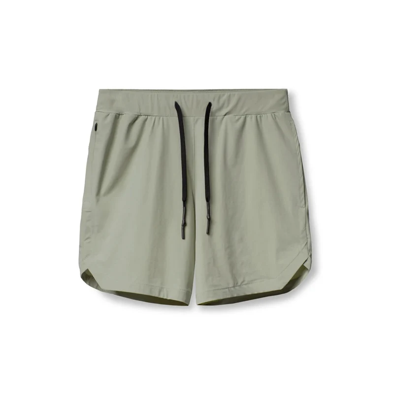 Crazy muscle men's shorts single layer woven quick-drying solid color running fitness sports casual American fifth pants