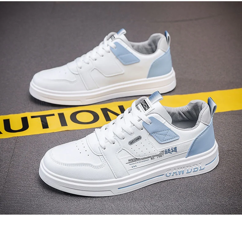 Men's Shoes Korean Style Trendy All-match Trendy Shoes Sports Winter 2023 New White Shoes Skate Shoes Waterproof Casual Leather Shoes
