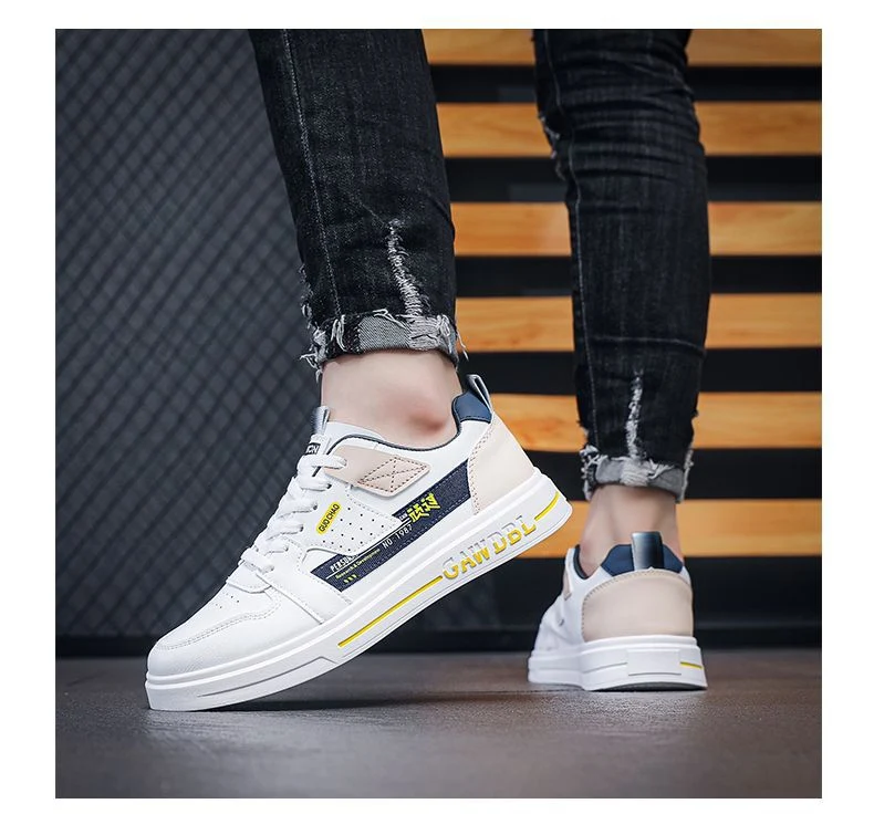 Men's Shoes Korean Style Trendy All-match Trendy Shoes Sports Winter 2023 New White Shoes Skate Shoes Waterproof Casual Leather Shoes
