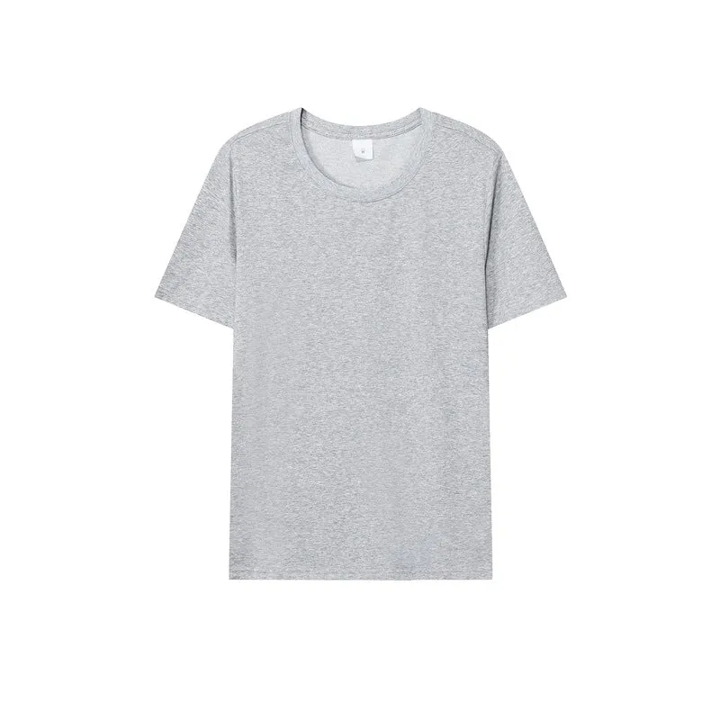 Loose-Fitting | 50-Count Double Yarn T-Shirt Ice Silk Cotton Round Neck Short-Sleeve T-Shirt Moisture-Wicking Business Casual Half-Sleeve for Men