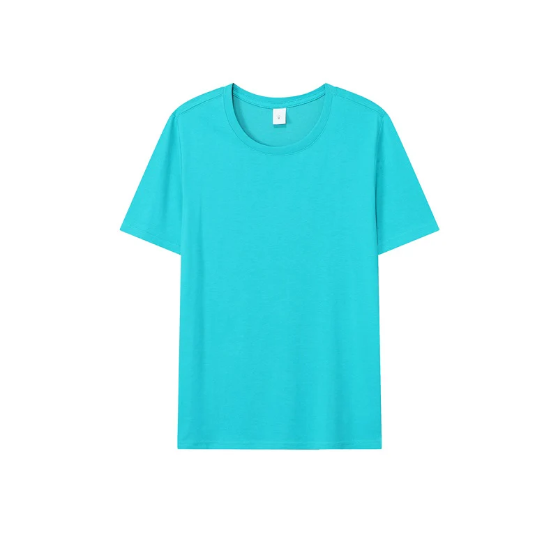 Loose-Fitting | 50-Count Double Yarn T-Shirt Ice Silk Cotton Round Neck Short-Sleeve T-Shirt Moisture-Wicking Business Casual Half-Sleeve for Men