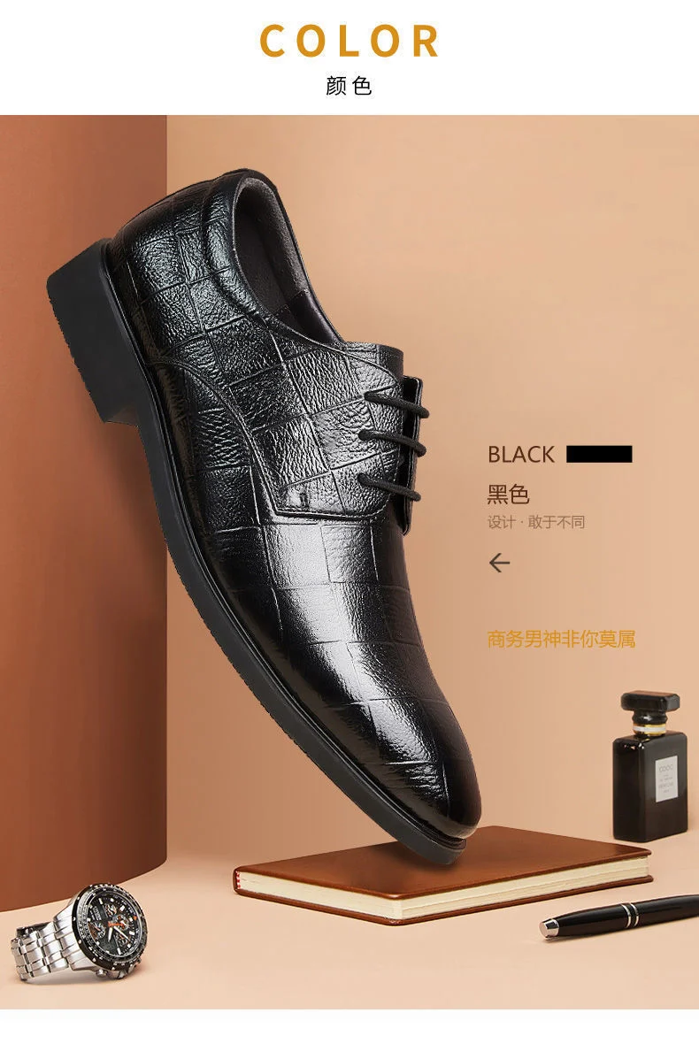 Ba Totem Summer Men's Shoes Genuine Leather Hollow Breathable Leather Shoes Men's Shoes Men's Korean Fashionable Business Dress Shoes Men's