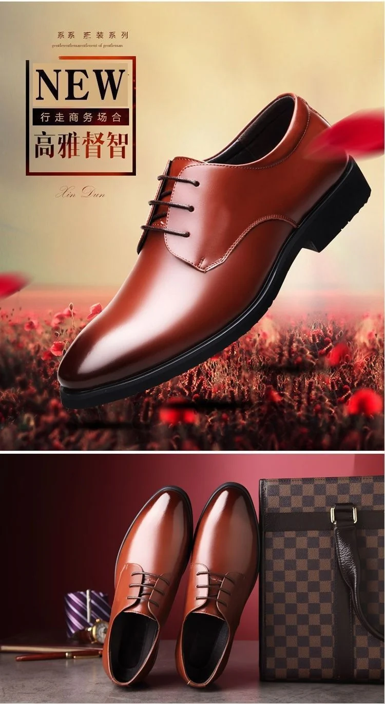 [100% cowhide] 2023 new autumn genuine leather shoes men's non-slip breathable business work shoes dad shoes