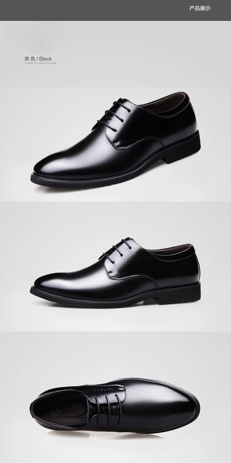 [100% cowhide] 2023 new autumn genuine leather shoes men's non-slip breathable business work shoes dad shoes