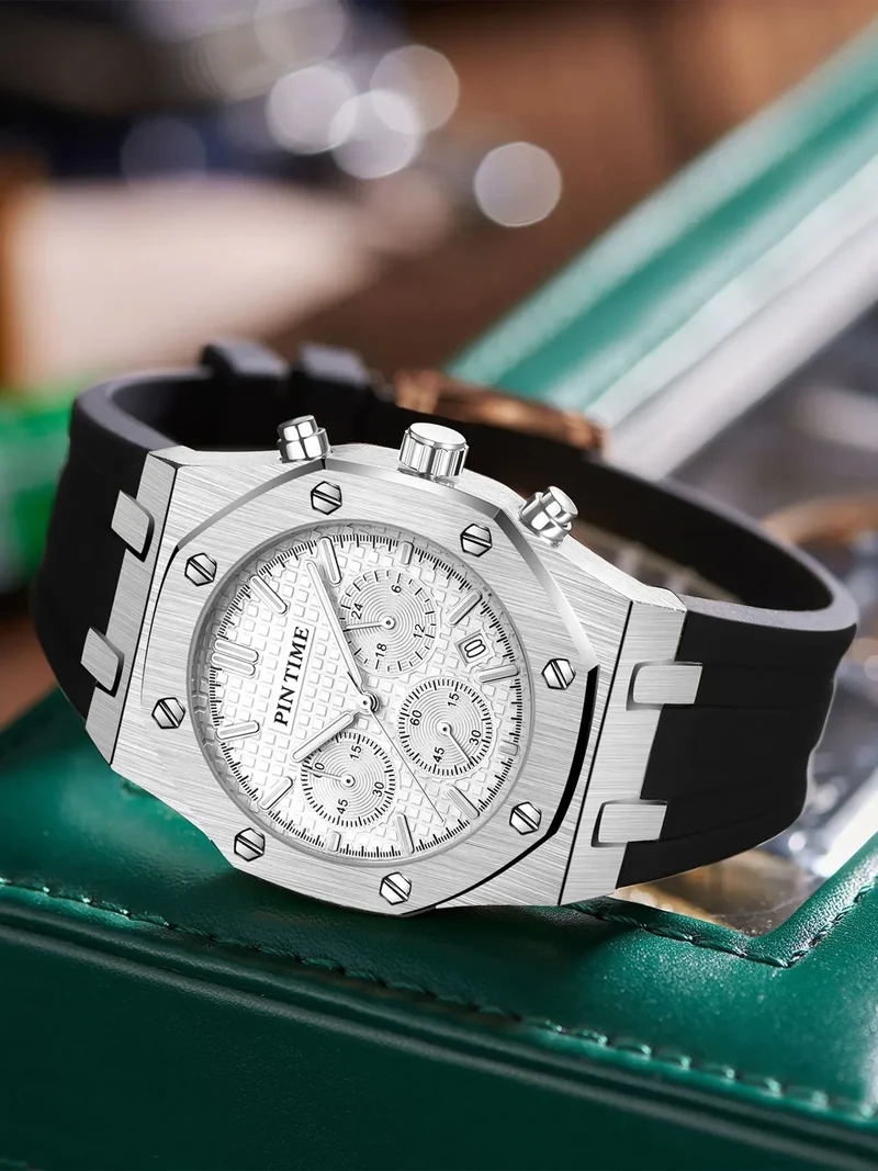 Foreign Trade Products: Men's Watch with Three Dials, Multi-Functional, Sports, Waterproof, Men's Fashion Casual Watch, Cross-Border Hot-Selling Item