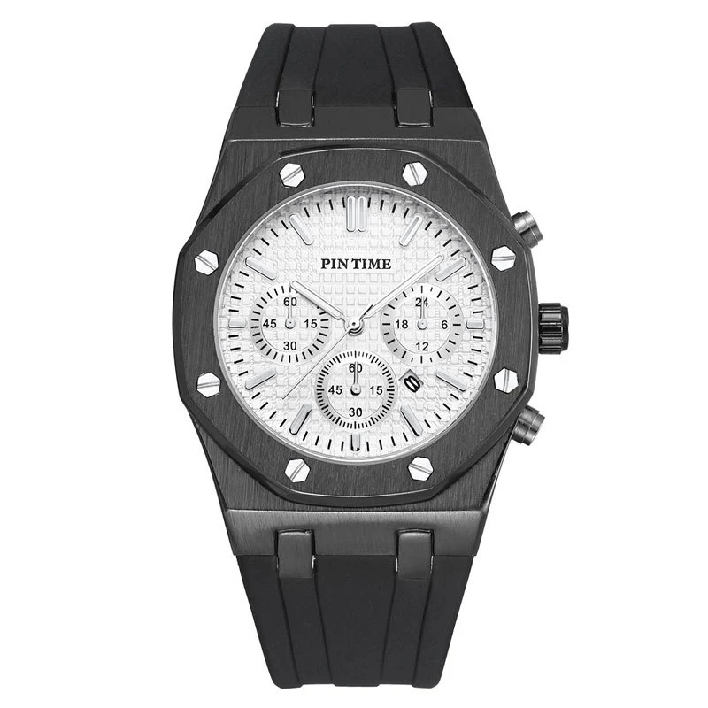 Foreign Trade Products: Men's Watch with Three Dials, Multi-Functional, Sports, Waterproof, Men's Fashion Casual Watch, Cross-Border Hot-Selling Item